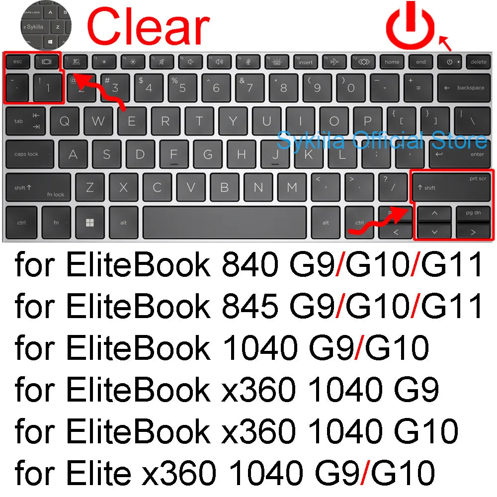 Keyboard cover for HP EliteBook 6 8 G2a G2i G1a G1q G1i 840 G11 G10 845 G9 X360 1040 G8 640 745 645 Silicone Protector Skin Case