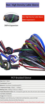 5/10M Braided Cable Sleeve 3mm 4mm 6mm 8mm 10mm 12mm 14mm PET Expandable Cover Insulation Nylon Sheath Wire Wrap Protection
