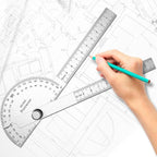 10/15cmStainless Steel Protractor Woodworking Angle Ruler 0-180° Angle Measuring Tool for Woodworking/Industry 1pc