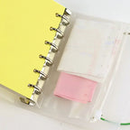 10Pcs  A5 A6 A7 Binder Pocket Binder Zipper Folders for 6 Ring Notebook Divider Page Waterproof PVC Leaf Document Filing Bag