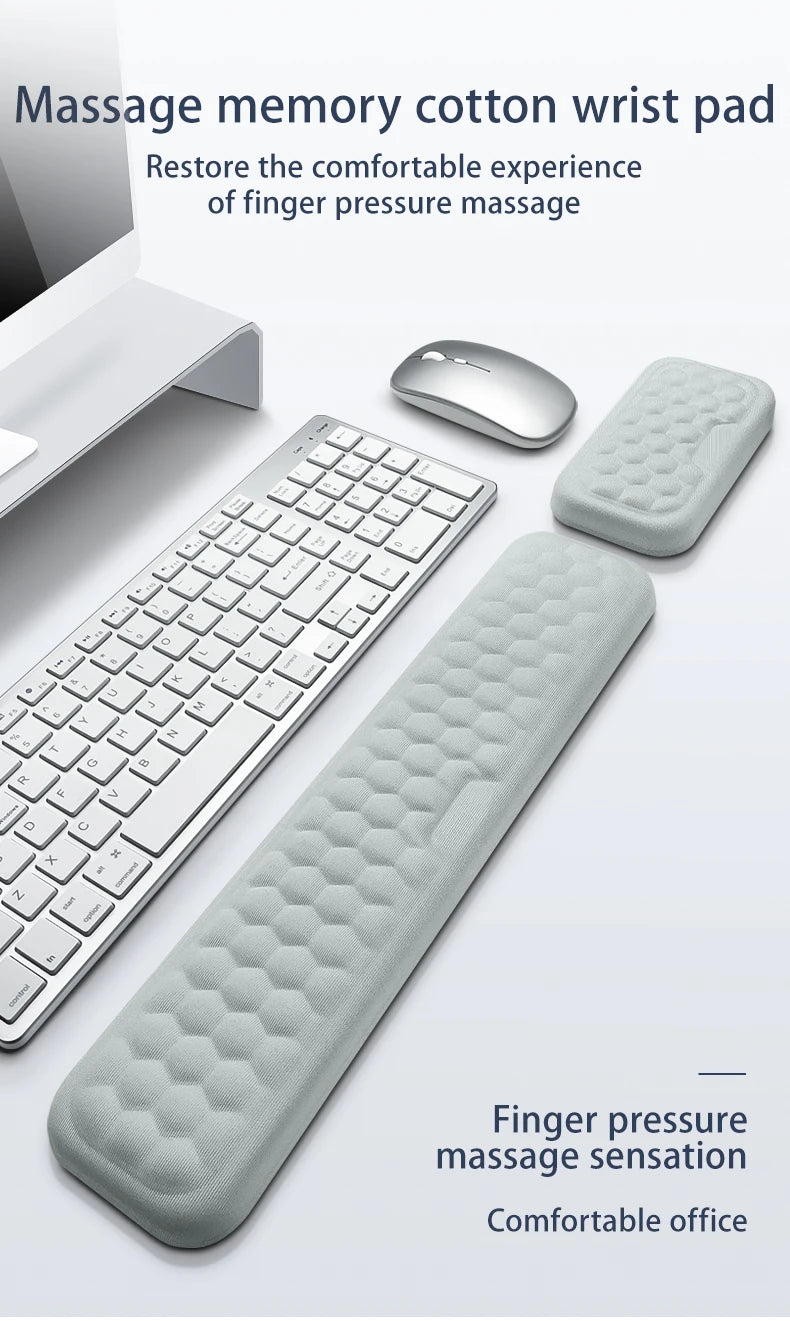 Keyboard Mouse Wrist Protection Rest Pad Ergonomic Office Typing Relax Wrist Memory Foam Mouse Pad PC Computer Laptops Mouse Pad