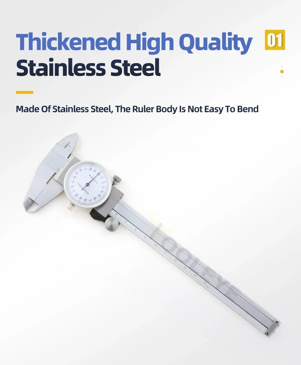 Vernier Caliper Professional Pachymeter Carpentry Tools Measuring Tool Micrometer Ruler Stainless Steel Pachometer Dial Calipers