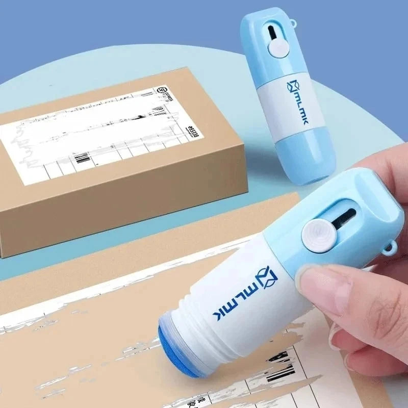 2 In 1 Thermal Paper Correction Fluid With Unboxing Knife Durable Thermal Paper Data Identity Protection Fluid Eraser Box Opener