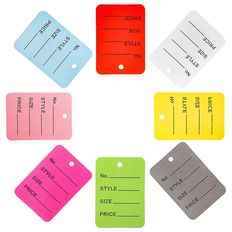 100pcs/lot 3.5x5cm Color Price Tags Kraft Paper Lables for DIY Jewelry  Retail Price Tags Handmade Clothes Size Tags Hang Lables