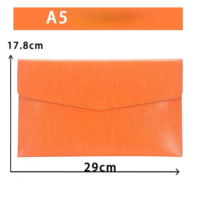 A6 A5 A4 Leather File Folder Data Package Document Bag Fashion Briefcase Data Contract Bill File Bag School Office Supplies