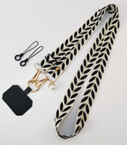 Adjustable Crossbody Long Mobile Phone Lanyard Wide Cloth Neckband Strap Rope Women's Pearl Hanging Ornaments Anti-Lost Lanyard
