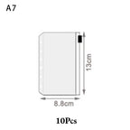 10Pcs A5 A6 A7 Binder Pockets Waterproof Zipper Pouch for 6 Ring Notebook Binder Clear Document Filing Bag Leaf Organizer Folder