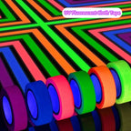 Whaline 6 Colors Neon Gaffer Cloth Tape Set Fluorescent Rainbow UV Blacklight Tape for UV Parties And Events