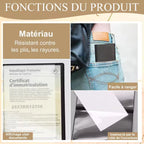 Lot of 1/2/3 Black Assurance Card Pouch - Certificate of Registration Protection Case Transparent Plastic Wallet for Documents