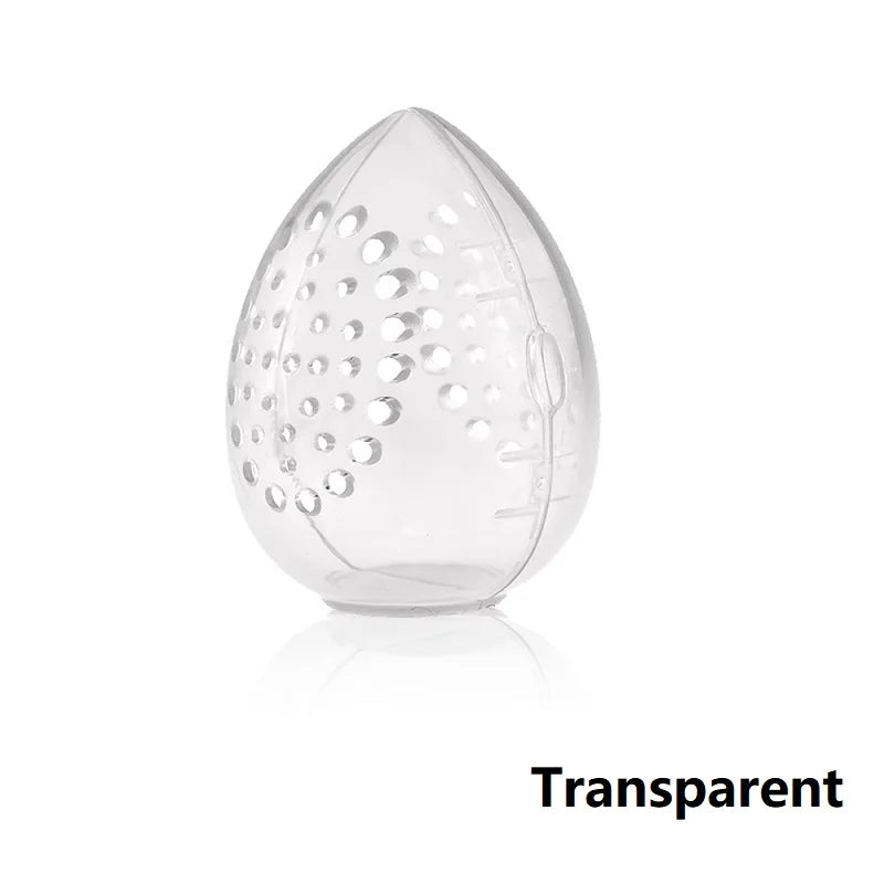 Empty Makeup Sponge Storage Box Plastic Egg Shaped Cosmetic Puff Organizer Rack Portable Makeup Blender Holder Stand Drying Box