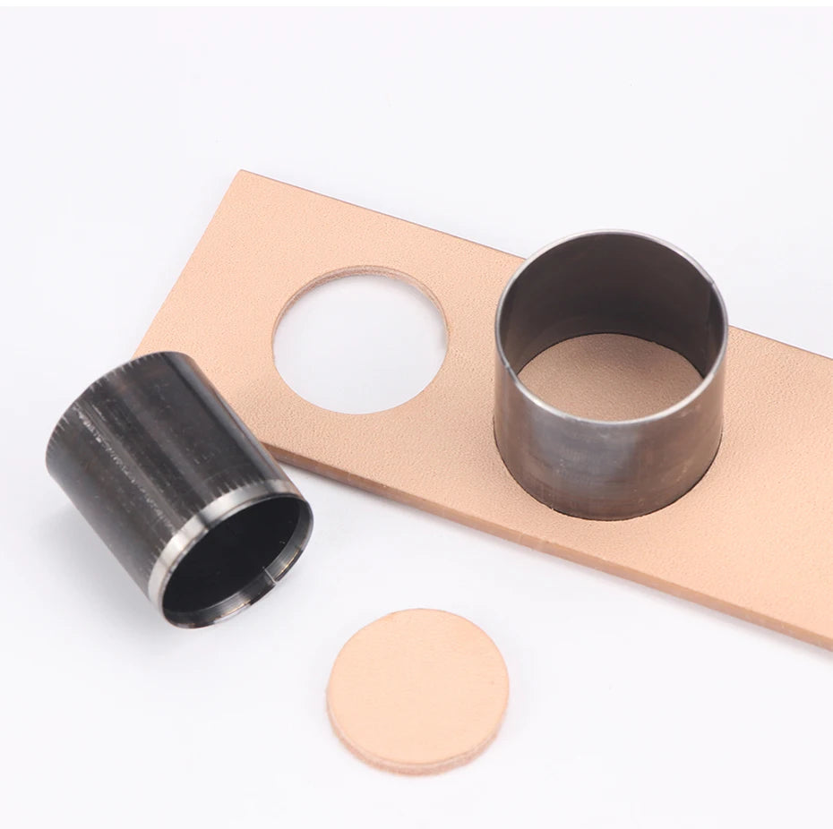 QJH 7Pcs Sharp Leather Cutting Die Leather Circle Stencil Cutter Mold Round Hollow Hole Punch Set Paper Leather Craft Tools