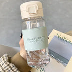 500ml Leak-proof Water Bottle with Straw Portable Student School Food Grade Plastic Water Cup Modern Simple Style Juice Beverage