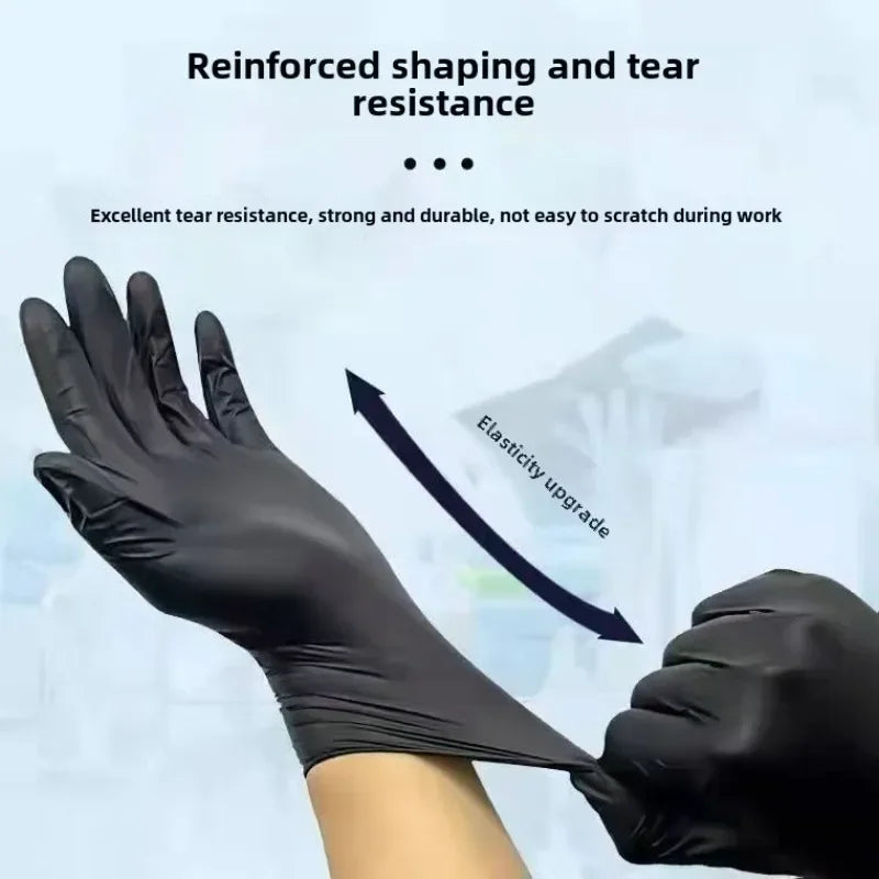 Disposable Nitrile Black Latex Gloves Cooking Wash Cycling Glove Household Antistatic Cleaning Gloves Hairdressing Nail Art Tool