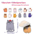 12/24pcs Cute Animals Sticky Notes Set, Refrigerator Memo Pads,Self-Stick Dog Cat Notes Pads for Home Office Gifts Supplies