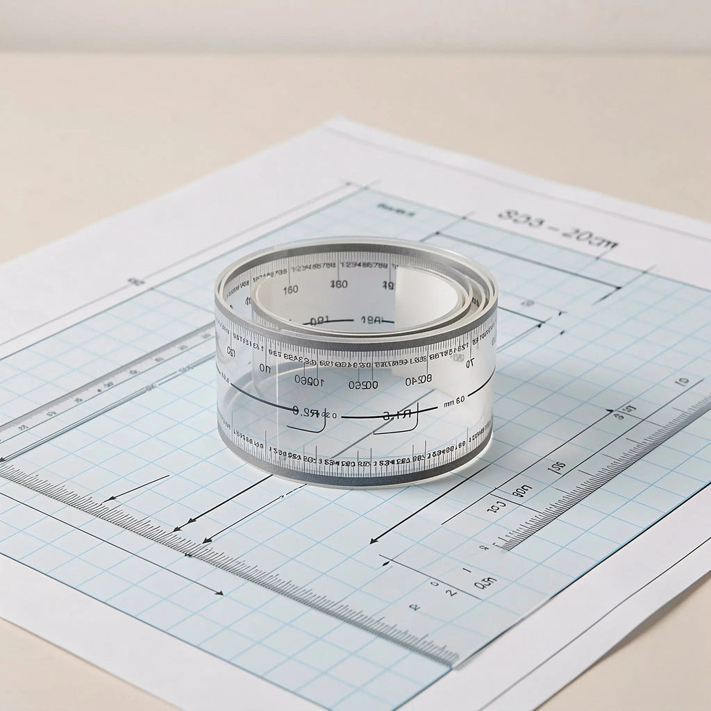 Transparent Plastic Folding Ruler 30Cm Waterproof Flexible Double Sided Scale Measuring Tool for Factory Workshop School Office