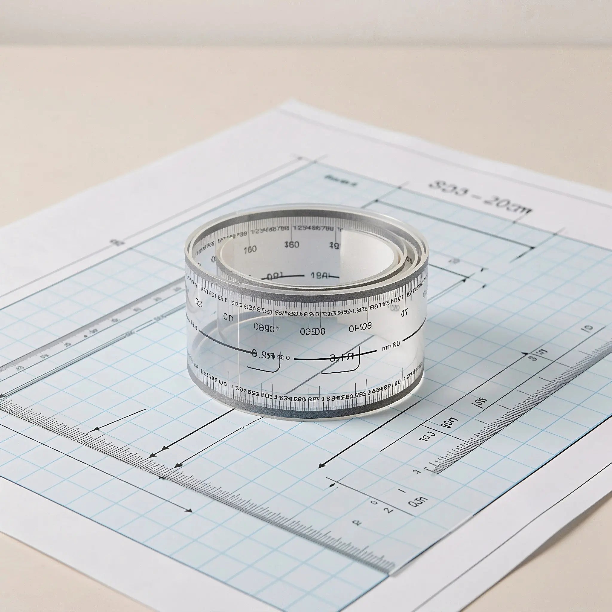 Transparent Plastic Folding Ruler 30Cm Waterproof Flexible Double Sided Scale Measuring Tool for Factory Workshop School Office