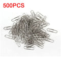 500/300/100/50PCS Metal Silver Paper Clips for Paperwork Stainless Steel Bookmark Paperclips Organizers Office School Supplies