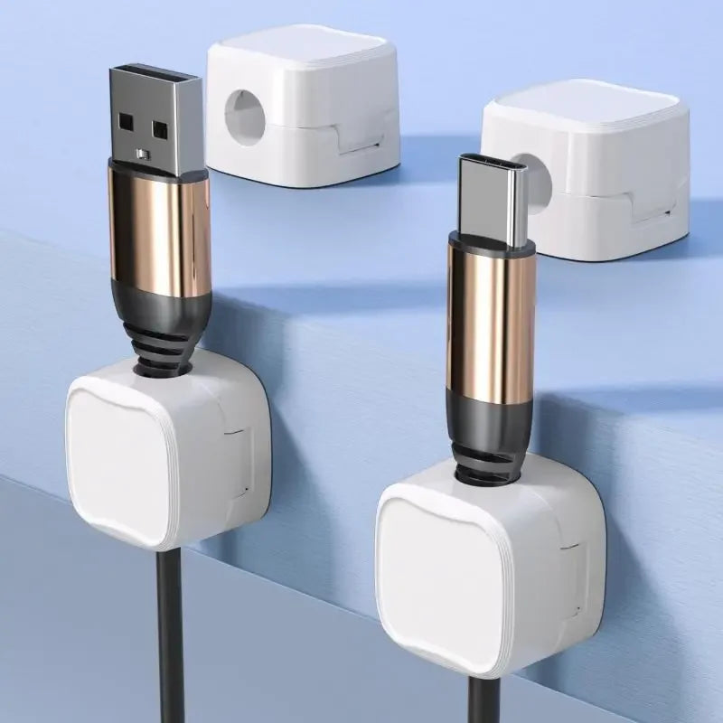 5/10 PCS Magnetic Cable Clips Cable Smooth Adjustable Cord Holder Under Desk Cable Management Wire Keeper Cable Organizer Holder