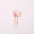Cherry Blossom Paper Clip Creative Cute Metal Bookmark Clip Exquisite Beautiful Paper Clip Notebook Decoration Stationery