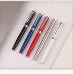 Luxury Metal Silver Black Signature Ballpoint Pens for Business Writing Office Supplies Stationery Customized Logo Name Gift