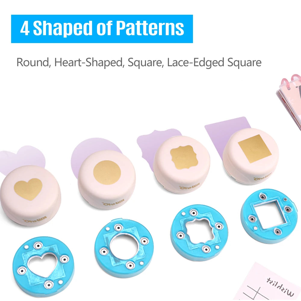 KW-triO Craft Hole Punch Handmade Scrapbook Paper Puncher Scrapbooking Maganetic Punches Crafting Designs for Office Supplies