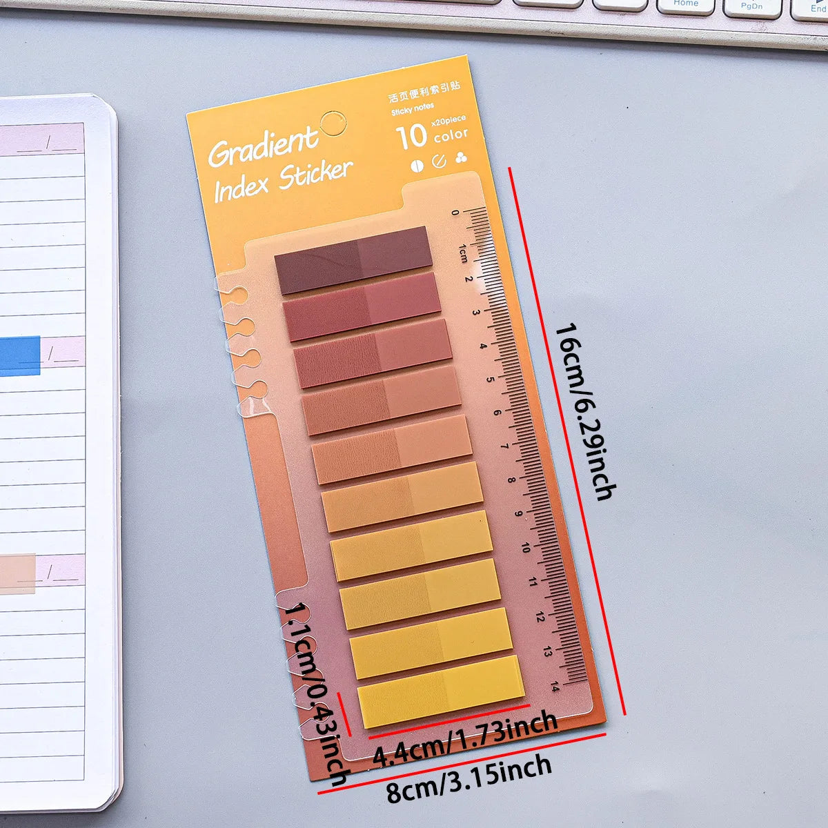 200 Sheets 6Series Color Sticky Notes  Self-Adhesives Memo Pad Bookmark Marker Memo Sticker Paper Office School Supplies