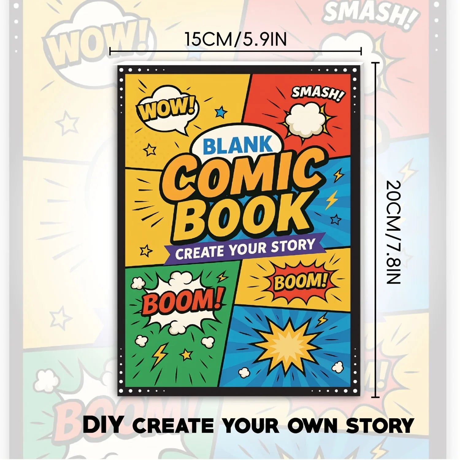 30 Sheets Thick Paper Manga Sketchbook 5.9" x 7.8" Blank DIY Drawing Book with Speech Bubble Templates and Explosion Effects