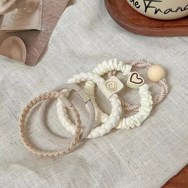 5pcs/20pcs Highly Elastic and Durable Rubber Band Simple High Ponytail Hair Rope Women's Hair Rope Hair Decoration Set