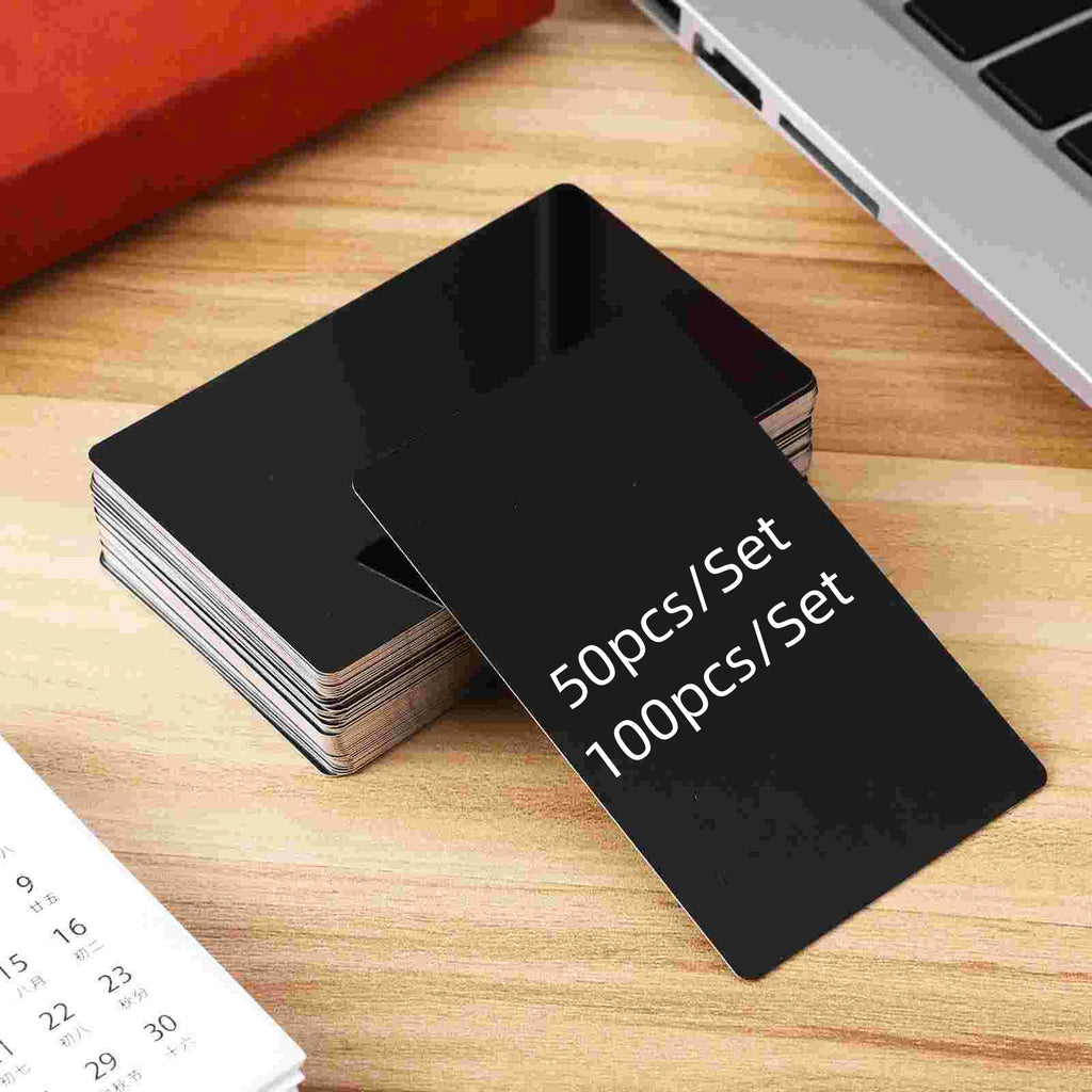 50/100pcs Blank Engraved DIY Visiting Cards Laser Engraving Mark Aluminium Alloy Metal Sheet Business Cards