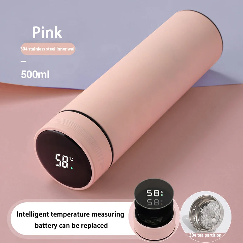 Smart Digital Water Bottle Keeps Cold And Heat Thermal Bottle Stainless Steel Thermos For Baby Children Kids Terms