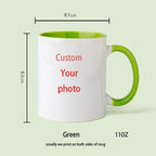 Personalized Your Photo Mug, Custom NAME Logo TEXT Cup, Customize Coffee Mugs, Tea Cups, Mothers Day, Wedding Surprised Gift