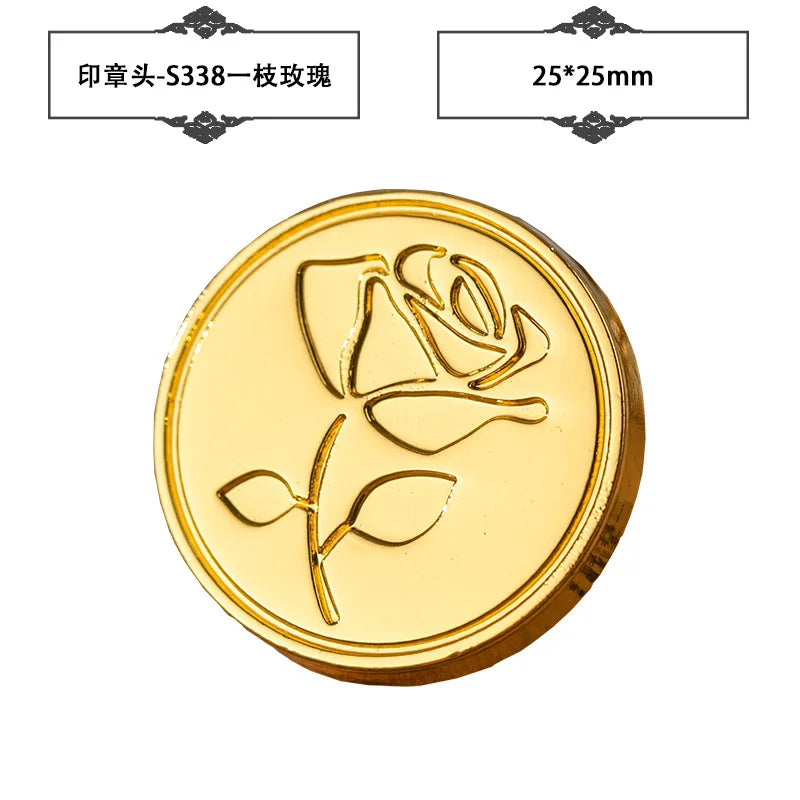 Plant Wax Stamp Seal Wax Print Thick Copper Head Carved Sealing Tool Holiday Party Invitation Letter Wedding Decorative