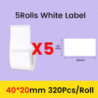 3/5/10 Rolls NiiMbot B21 B1 Label Printer Paper Roll Waterproof Anti-Oil Tear-Resistant Price Tag Pure White Sticker Papers