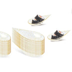 50Pcs Tear Drop Mini Appetizer Plates Plastic Mousse Dessert Tasting Spoons Plates Tableware Reusable Desserts Cakes Bowls