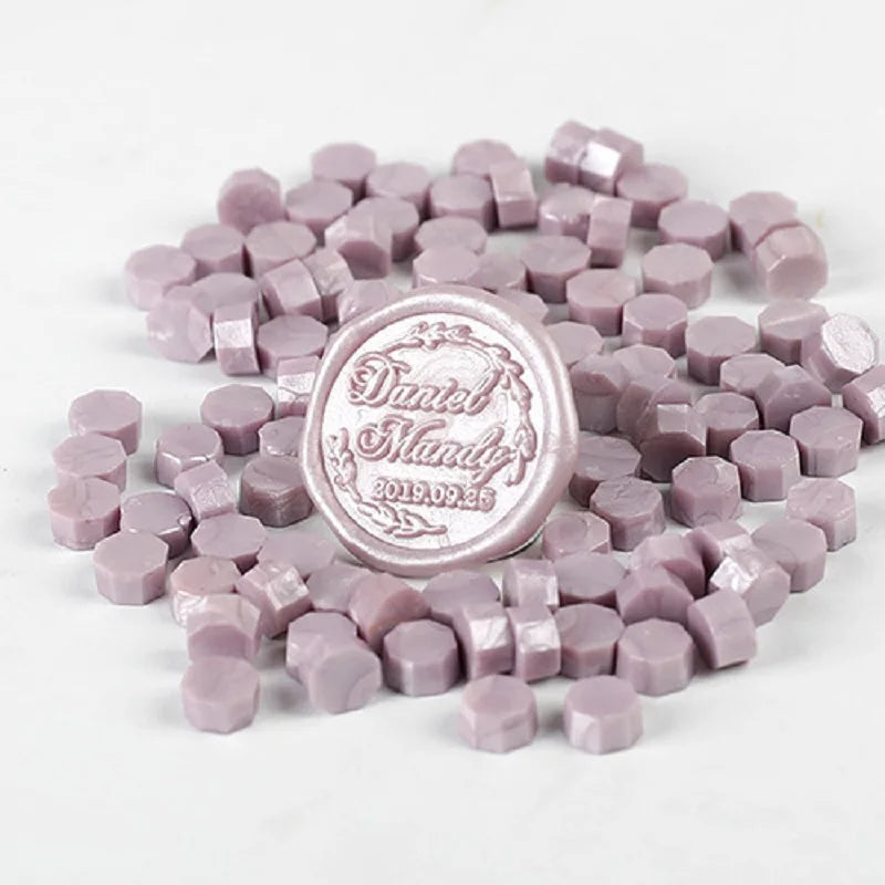 100 Pcs Vintage Wax Seal for Stamps Retro Wax Print Beads Sealing Macaron Gold Wedding Birthday Wax Lacquer for Seals Lacre