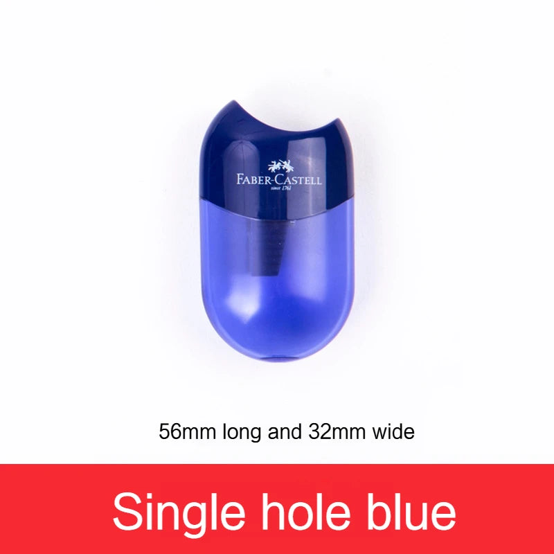 Faber Castell Cute Pencil Sharpener Double Hole with Container Plastic Student School Stationery Mini Manual Pencil Sharpeners