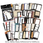 Journamm 100pcs/pack Creative Memo Pads Set DIY Scrapbooking School Supplies Collage Stationery Junk Journal Vintage Notes Paper