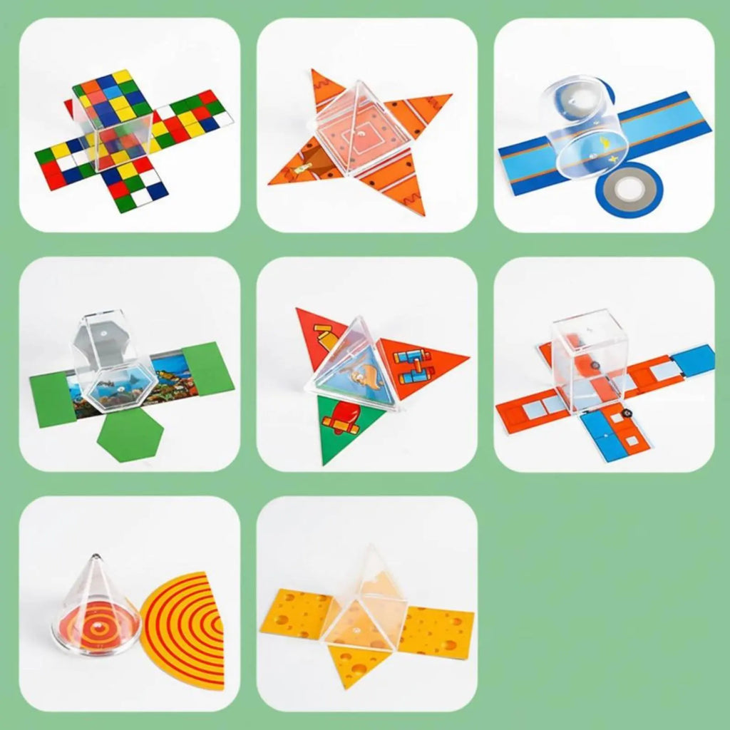 8 Pieces Transparent Geometric Solids Hands-on Learning Transparent Geometry Models Math Manipulatives Forms Long-Lasting