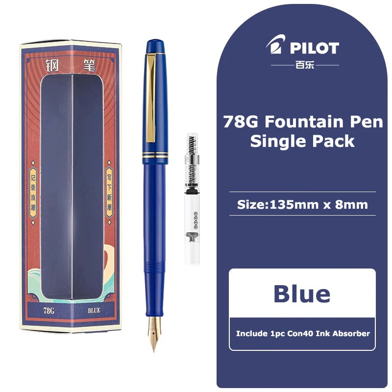 Pilot 78G Luxury Fountain Pen Set,22K Gold-Plated Nib Smooth Writing EF/F/M Calligraphy Pen Perfect Gift for Writer&Professional