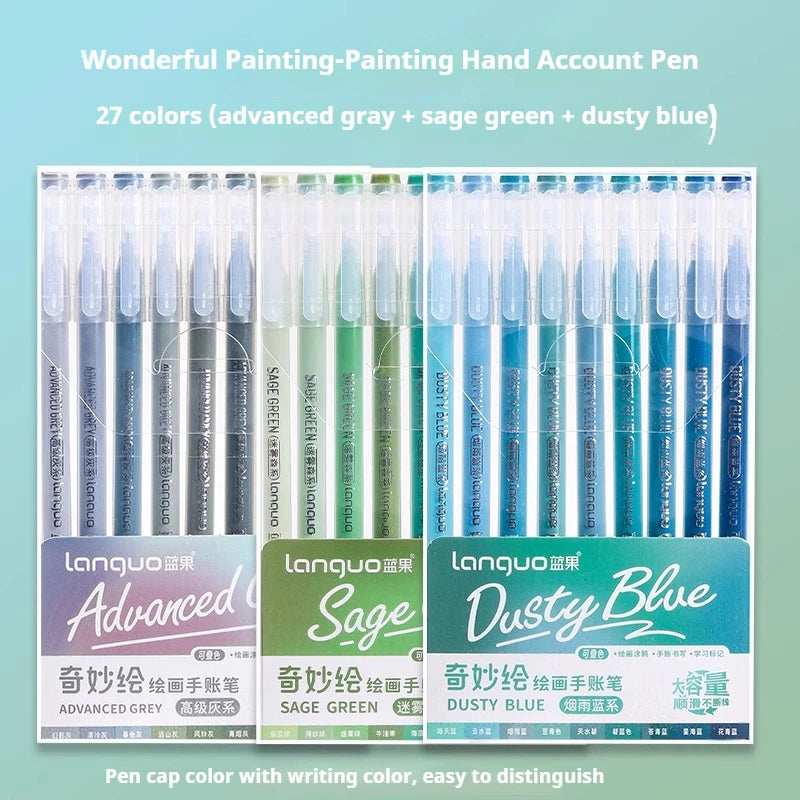 105Color Hand Account Gel Pen Languo Morandi Retro Pen Large-Capacity Color Handbook Pen For Student Painting Graffiti Writting