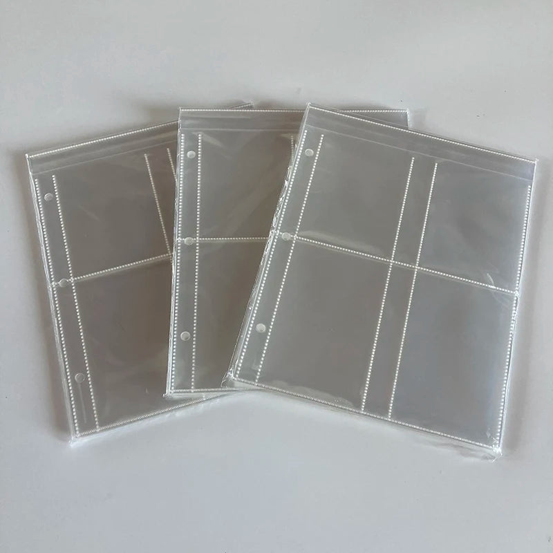 PU Leather Photo Card Macaroon Binder 3 Ring A5 Glitter Cover Kpop Polaroid Photo Album Postcard Collect Book 2 4 Pocket Sleeves