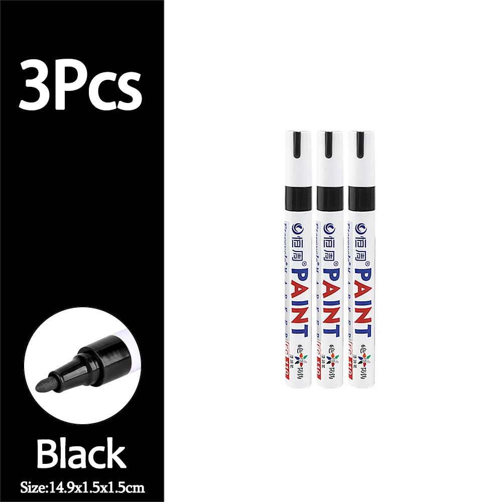 1/3/6/12Pcs Colorful Permanent Paint Marker Waterproof White Markers Tire Tread Rubber Fabric Paint Metal Paint Marker Pens