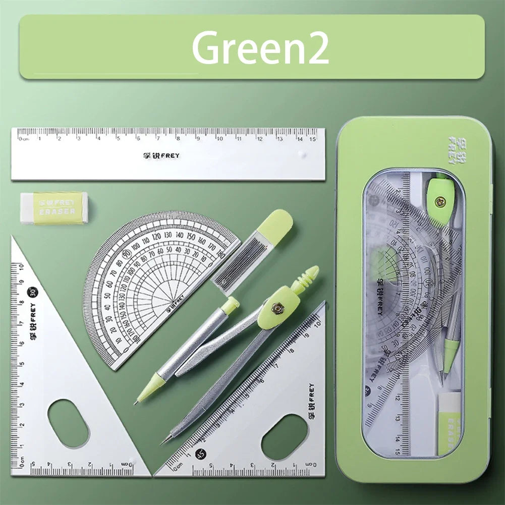 Compass Set Ruler Measurement Set Learning Professional Multifunctional Drawing Tool Set Ruler and Ruler Eight-pcs Set