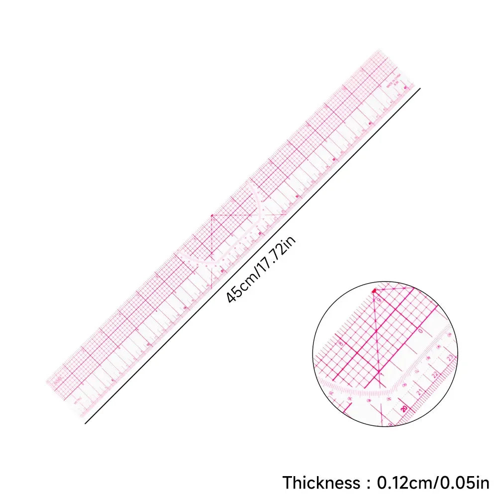 Clear Metric Flexible French Curve Ruler Practical Tailoring Template For Dressmaking Pattern Drafting DIY Sewing Projects