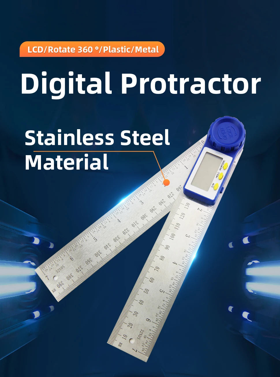 Protractor Digital Goniometer Electronic Digital Angle Gauge Angle Finder Metal Angle Ruler Digital Angel Meter Carpentry Tools