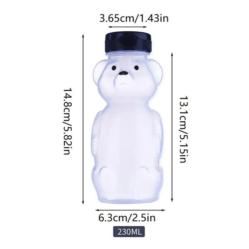 Cute Bear Shaped Bottle Plastic Drink Container Cartoon Honey Bear Straw Cup with Flexible Straws for Milk Juice Honey Storage
