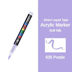 GUANGNA 16 Colors Direct-liquid Acrylic Paint Pens Brush Marker Pen for Rock Painting Stone Ceramic DIY Art Supplies Stationery