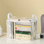 Foldable book box student dormitory classroom book organizer transparent waterproof household book organizing storage box