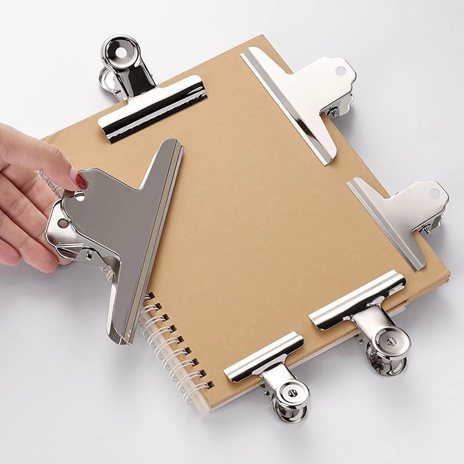 Large Clips 6.3 Inch Metal Binder Paper Clip Silver Metal File Money Binder Clamps Clip Stainless Steel Bull Paper Clips