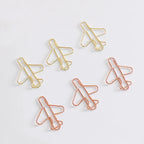 20 Pcs Airplane paper clip Cute Rose Gold aeroplane Clips Bookmarks Photo Memo Ticket Holder Office School Supplies Decoration